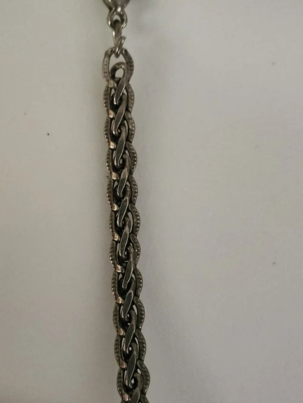Sterling-Look Twisted Rope Chain Necklace in Silver Tone 24 Inches